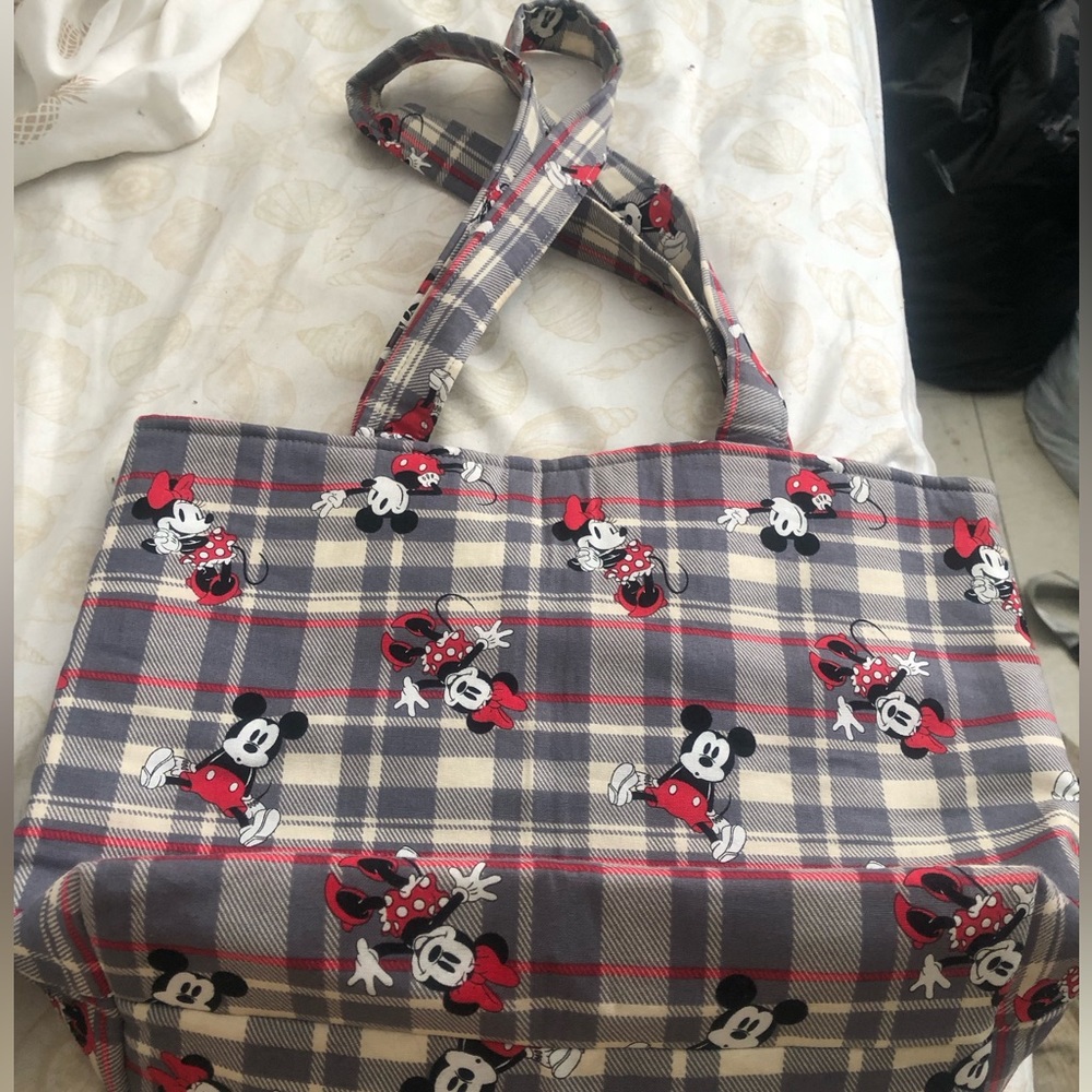 Plaid Mickey and Minnie Mouse bag
